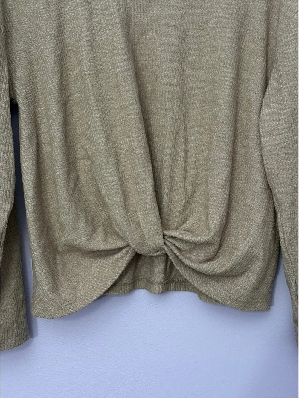 Fall Old Navy Girl’s XL Beige Long Sleeve Knit Top with Front Twist